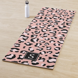 Tapis De Yoga Monogramme - Poster de animal, léopard tacheté - r