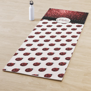 Tapis De Yoga Monogramme rouge foncé coccinelle faux parties sci