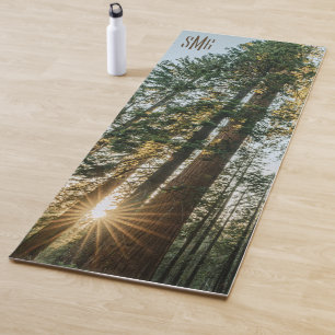 Tapis De Yoga Monogramme Séquoia Arbres géants Forêt Nature