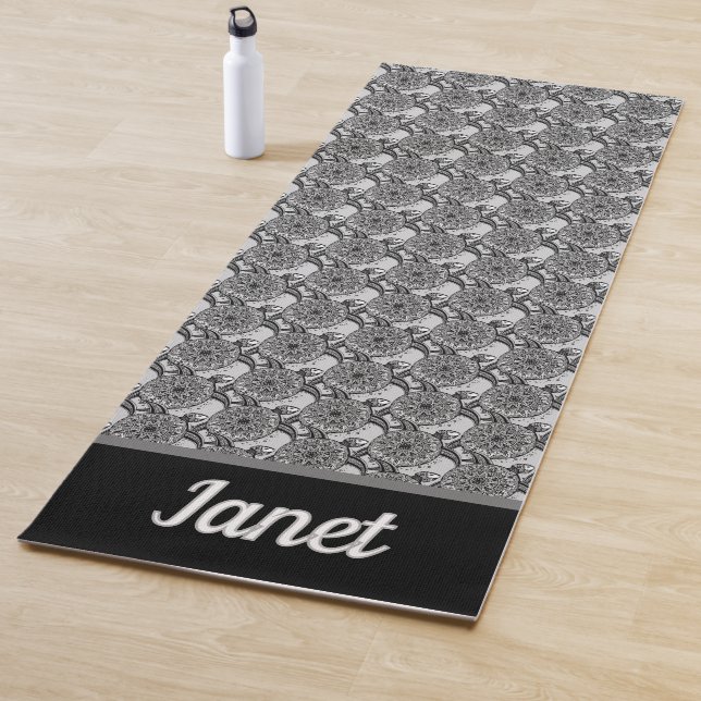 Tapis De Yoga Monogramme Tortue Mandala (En situation)