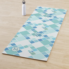 Tapis De Yoga Monogramme Turquoise Motif Turquoise Yoga Mat
