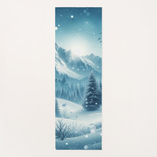 Tapis De Yoga Montagne d'hiver de neige (Devant)