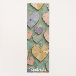 Tapis De Yoga Mosaic Love : Coeurs Pastel