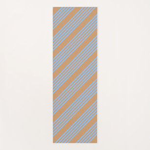 Tapis De Yoga Motif à cinq bandes bleu et brun