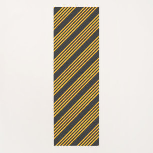 Tapis De Yoga Motif à cinq bandes Sunny jaune et charbon de bois