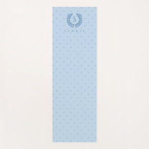Tapis De Yoga Motif à pois monogramme laurier bleu clair