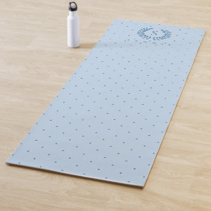 Tapis De Yoga Motif à pois monogramme laurier bleu clair
