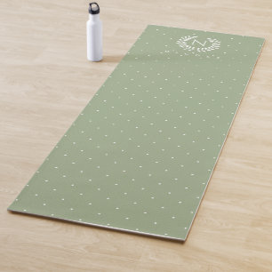 Tapis De Yoga Motif à pois monogramme laurier vert sauge