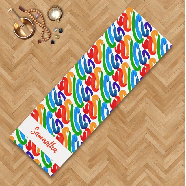 Tapis De Yoga Motif Abstrait Coloré Personnalisé (Créateur téléchargé)