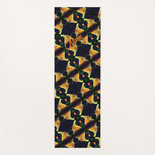 Tapis De Yoga Motif Abstrait Lily Jaune Personnalisé