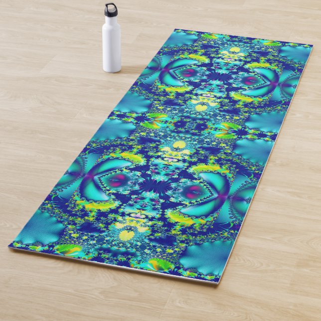 Tapis De Yoga Motif Abstrait symétrique coloré (En situation)