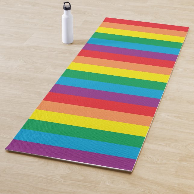Tapis De Yoga Motif arc-en-ciel simple (En situation)
