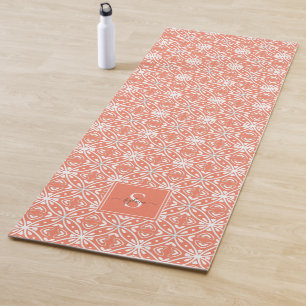 Tapis De Yoga Motif Batik Géométrique Orange