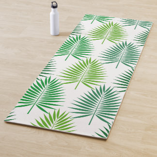 Tapis De Yoga Motif botanique feuille de palme vert