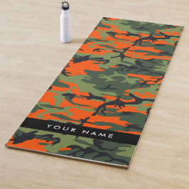 Tapis De Yoga Motif Camouflage orange, Votre nom, Personnaliser