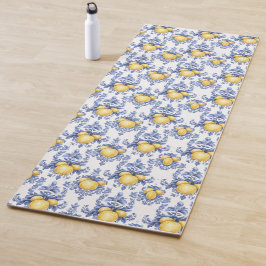 Tapis De Yoga Motif Citron Méditerranéen 