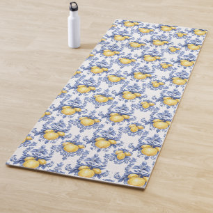 Tapis De Yoga Motif Citron Méditerranéen