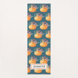 Tapis De Yoga Motif Citrouille d'aquarelle orange