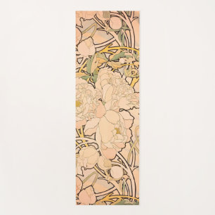 Tapis De Yoga Motif Classique Art Nouveau de Jardin de Pivoines