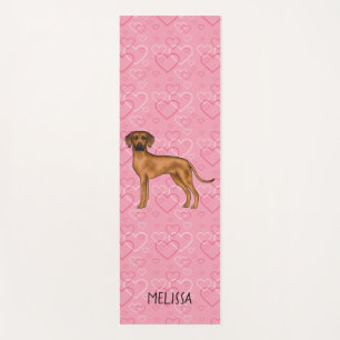 Tapis De Yoga Motif Cœur Amour Chien Rhodesian Ridgeback Rose