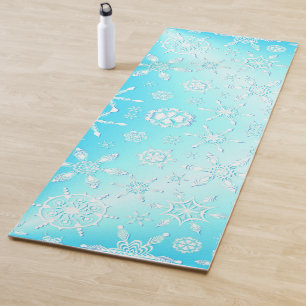 Tapis De Yoga Motif Crystal Snowflakes