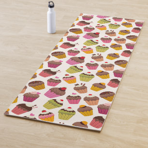 Tapis De Yoga Motif Cupcake, Motif Muffin, Chocolat, Cœurs
