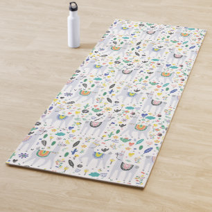 Tapis De Yoga Motif d'alpaga de griffonnage