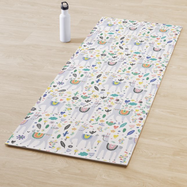 Tapis De Yoga Motif d'alpaga de griffonnage (En situation)