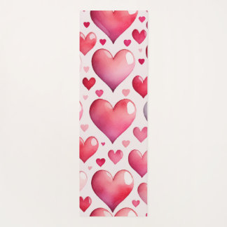 Tapis De Yoga Motif d'aquarelle des coeurs
