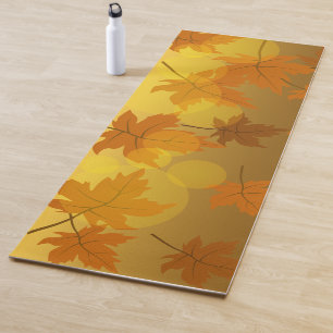 Tapis De Yoga Motif d'automne avec feuilles d'érable en chute et