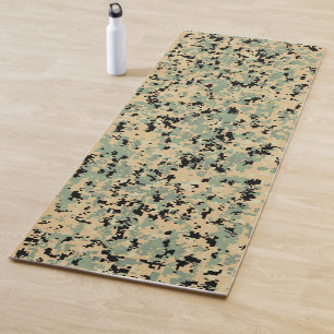 Tapis De Yoga Motif de camouflage numérique – Tan-Green LG
