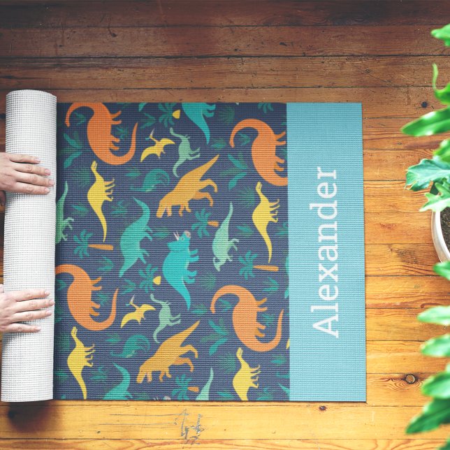Tapis De Yoga Motif de dinosaure pour enfants personnalisé (Créateur téléchargé)