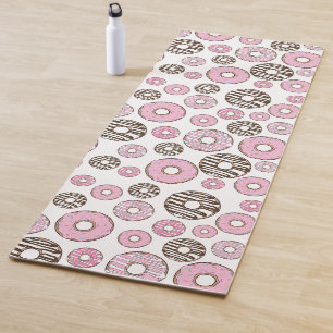 Tapis De Yoga Motif De Donuts, Donuts Roses, Donuts Blancs