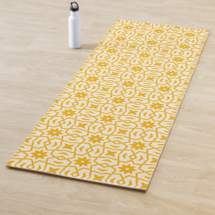 Tapis De Yoga Motif de fleurs d'étoile jaune