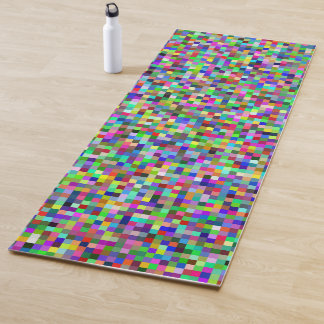 Tapis De Yoga Motif de fond de carrés de pixels colorés