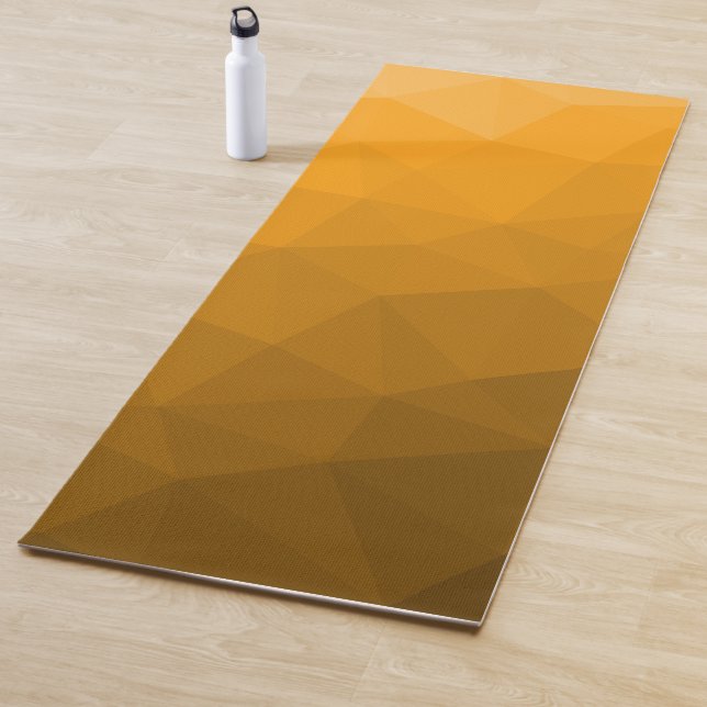Tapis De Yoga Motif de maillage géométrique orange (En situation)