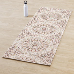 Tapis De Yoga Motif de mandala géométrique aux tons terre