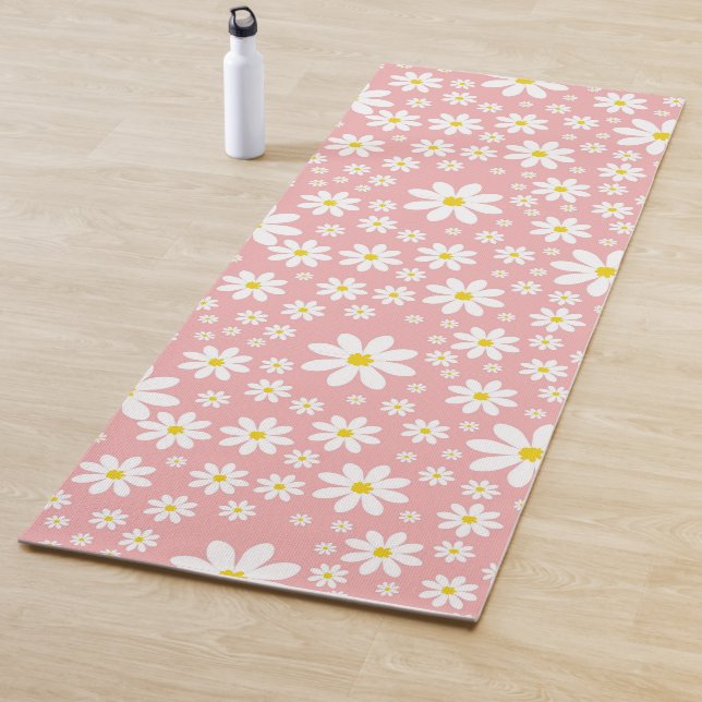 Tapis De Yoga Motif de marguerite réversible (En situation)