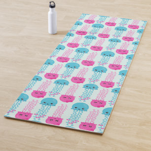 Tapis De Yoga Motif de méduses, Mignonne méduse, Sea Animaux