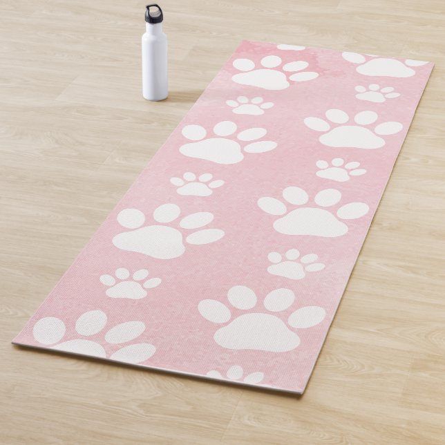 Tapis De Yoga Motif De Pâtes, Patrouilles Blanches, Aquarelles,  (En situation)