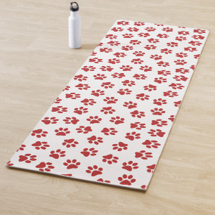 Tapis De Yoga Motif de pattes, pattes de chien, pattes rouges