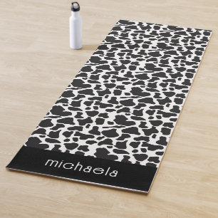 Tapis De Yoga Motif de taches de vache noires et blanches