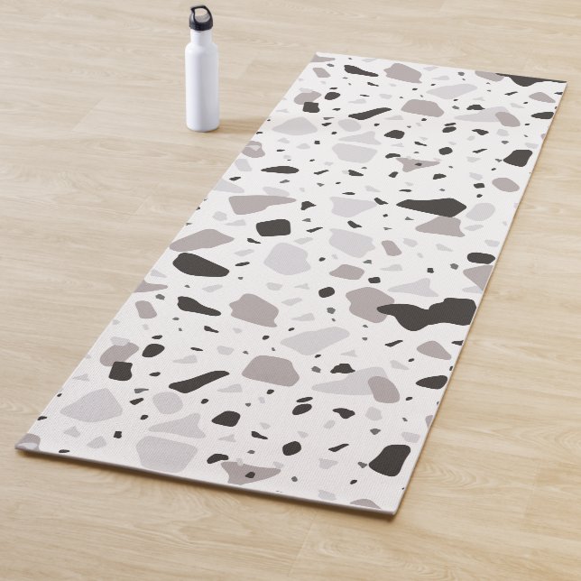 Tapis De Yoga Motif de Terrazzo monochromatique (En situation)