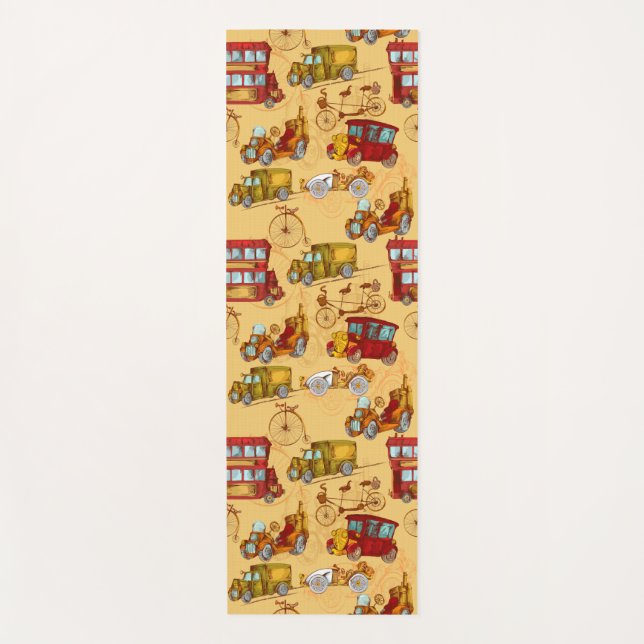 Tapis De Yoga Motif de transport Steampunk (Devant)