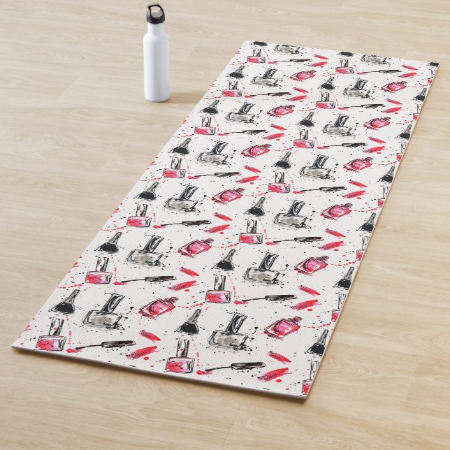 Tapis De Yoga Motif de vernis à ongles d'aquarelle (En situation)