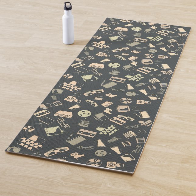 Tapis De Yoga Motif d'éléments de film rétro (En situation)
