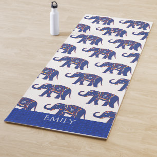 Tapis De Yoga Motif d'éléphant bleu Personnalisé Yoga Mat