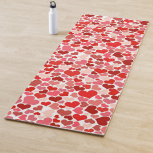 Tapis De Yoga Motif Des Coeurs, Coeurs Rouges, Amour