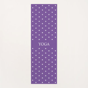 Tapis De Yoga Motif d'étoile blanche sur violet