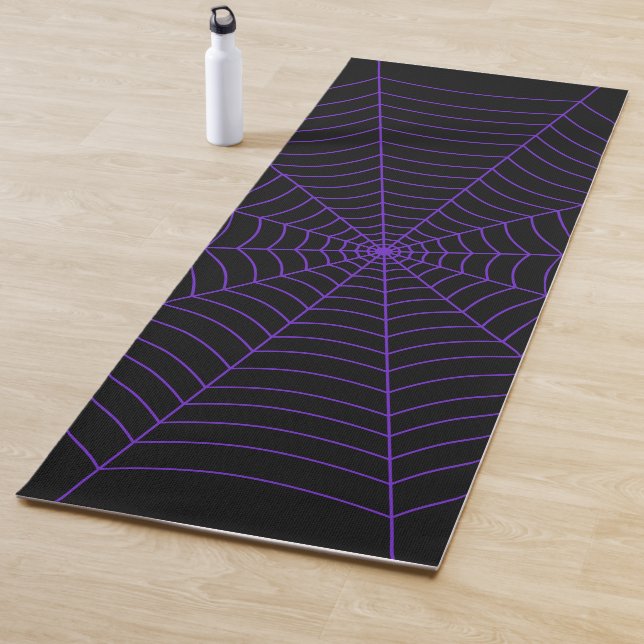 Tapis De Yoga Motif d'Halloween violet noir (En situation)